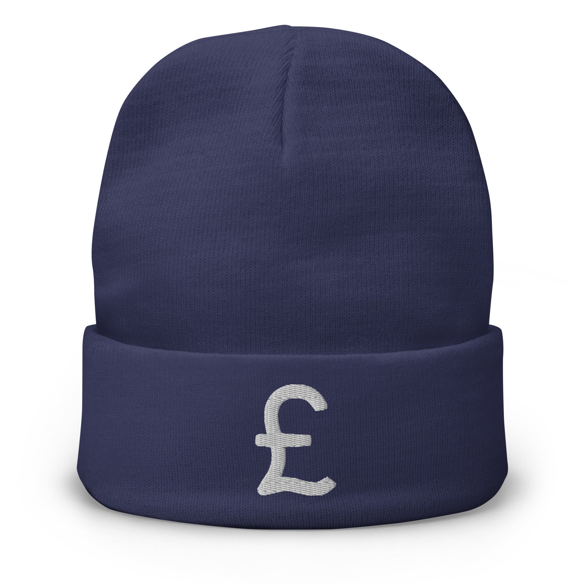 The British Pound Sterling Symbol Money Currency Embroidered Cuff Beanie