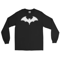 Blurry Bat design on unisex long sleeve shirt, front view