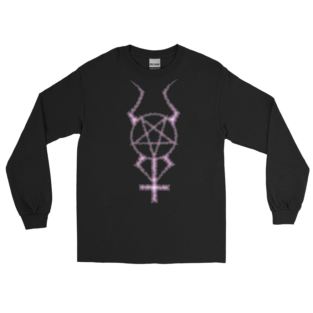 Dark Forces Horned Pentacross Pentagram Cross Long Sleeve Shirt - Edge of Life Designs