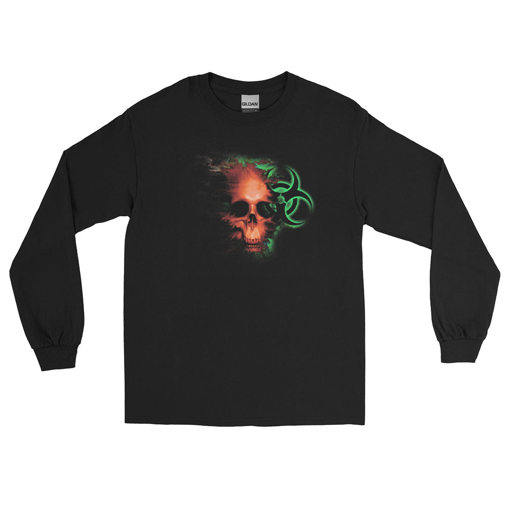 Radioactive Zombie Skull Bio Hazard Long Sleeve Shirt - Edge of Life Designs