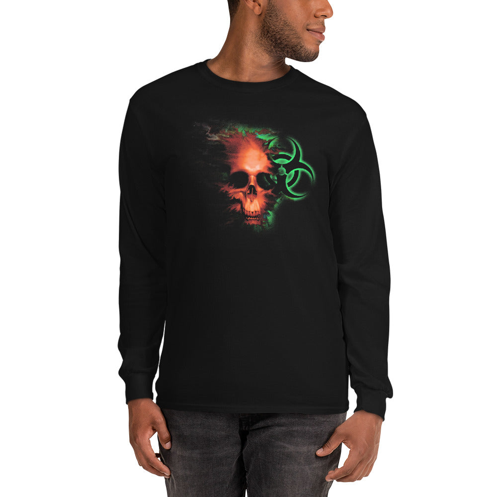 Radioactive Zombie Skull Bio Hazard Long Sleeve Shirt - Edge of Life Designs