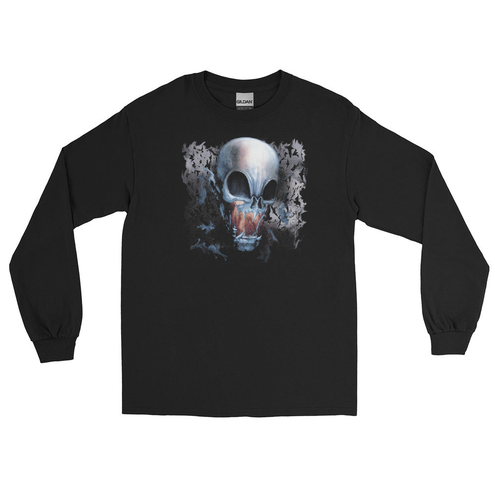 Vampire Demon Skull Melting with Bats Long Sleeve Shirt - Edge of Life Designs