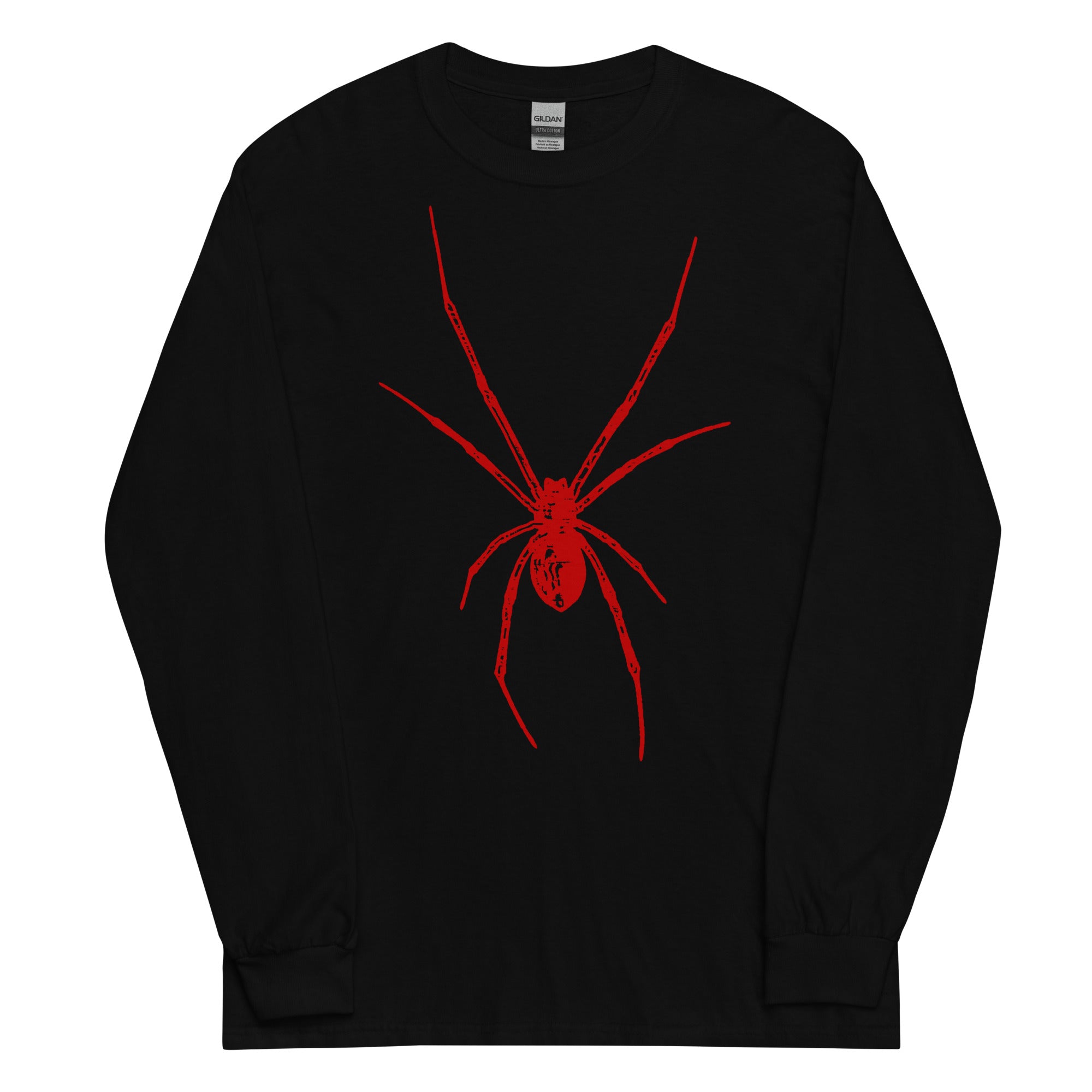 Red Creepy Spider Arachnid Black Widow Long Sleeve Shirt - Edge of Life Designs