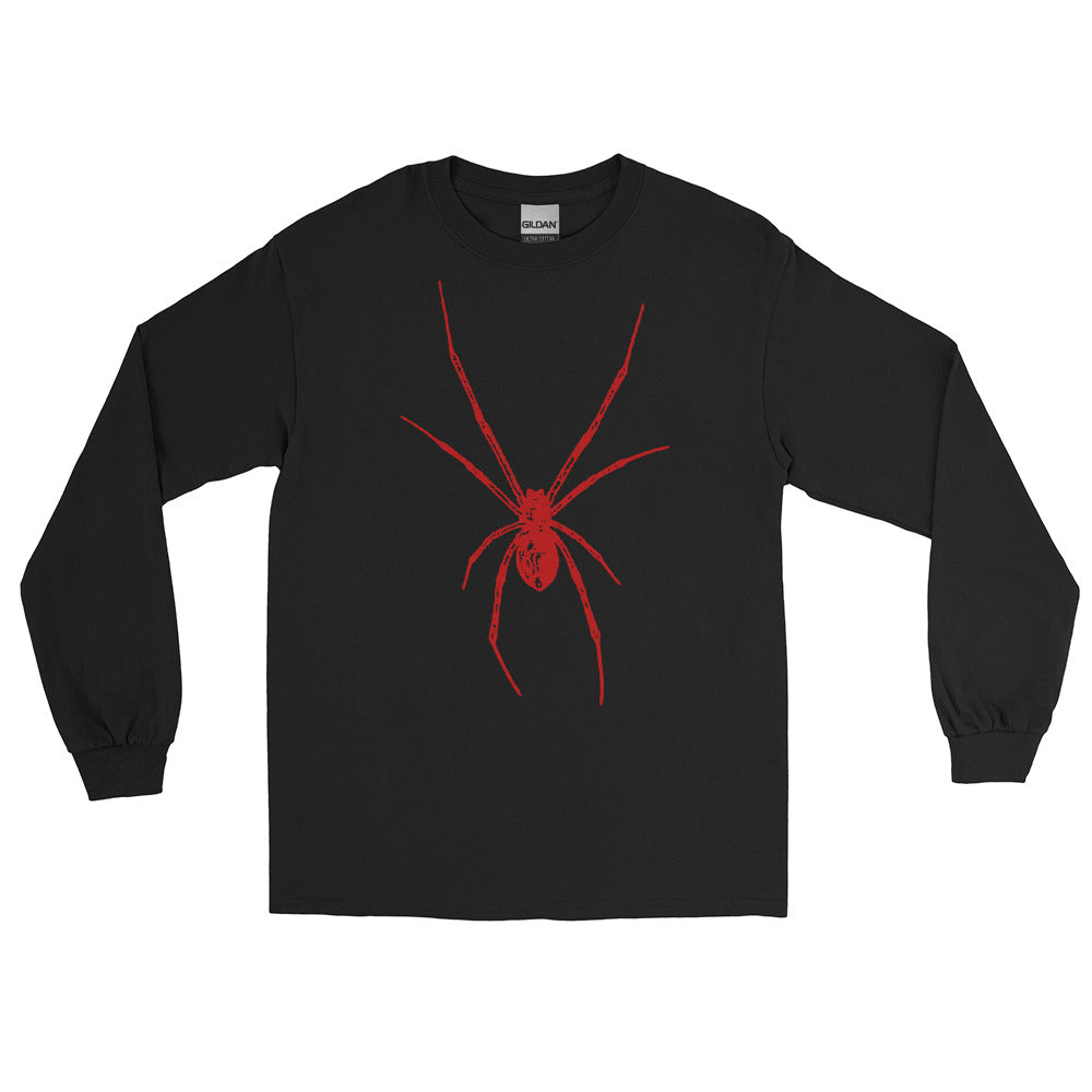 Red Creepy Spider Arachnid Black Widow Long Sleeve Shirt - Edge of Life Designs