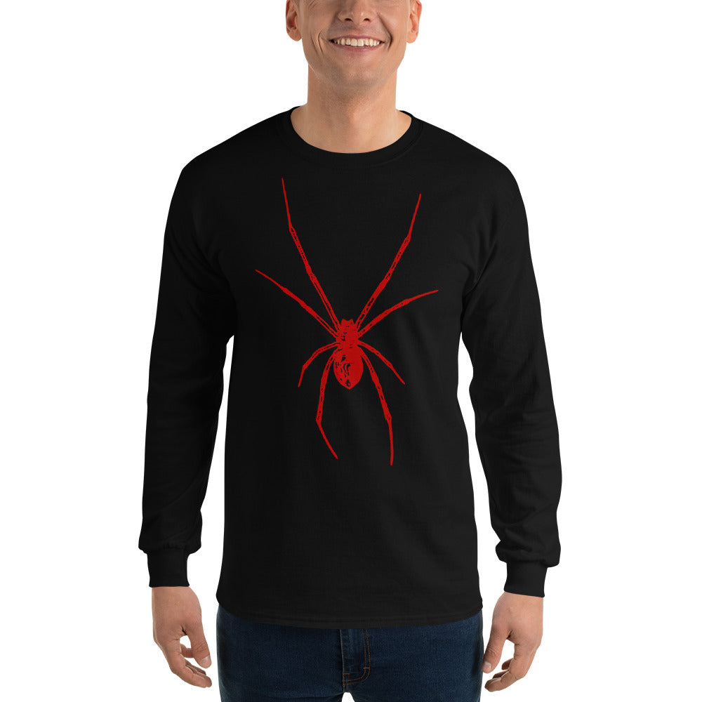 Red Creepy Spider Arachnid Black Widow Long Sleeve Shirt - Edge of Life Designs