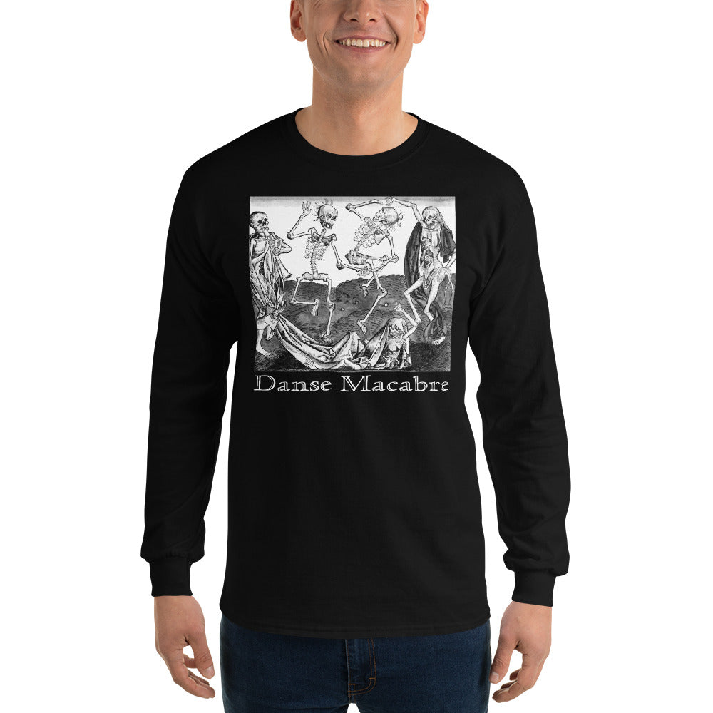 Dance Macabre Skeletons in the Medieval Dance of Death Long Sleeve Shirt - Edge of Life Designs