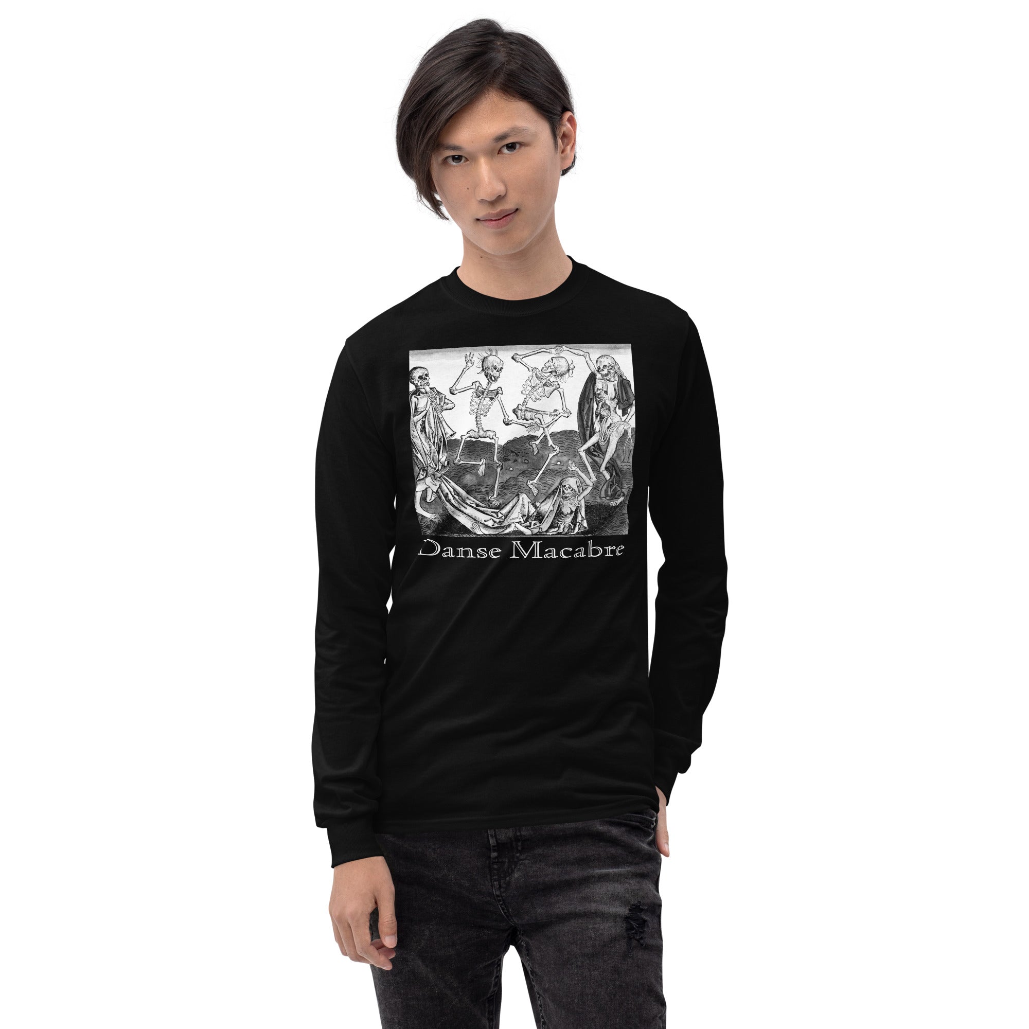 Dance Macabre Skeletons in the Medieval Dance of Death Long Sleeve Shirt - Edge of Life Designs
