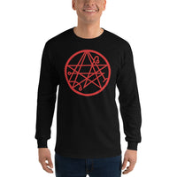 Necronomicon Symbol design on unisex long sleeve shirt, front view