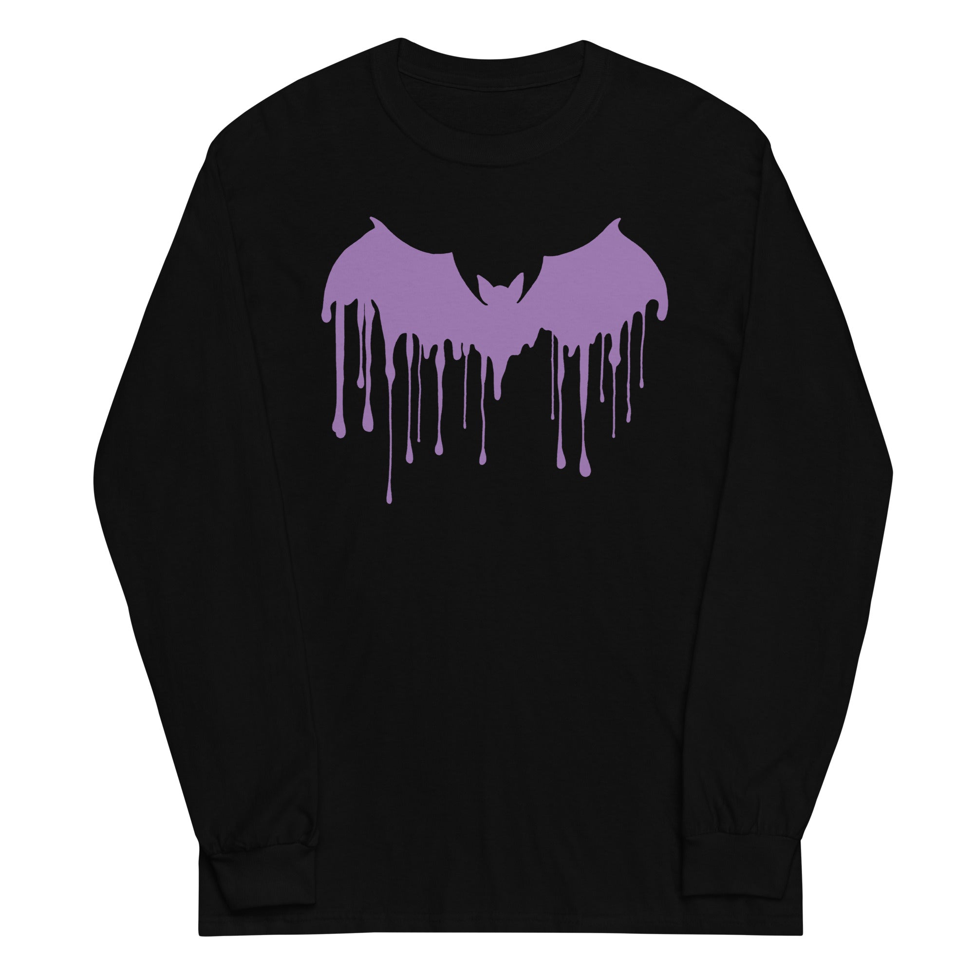 Purple Drip Melting Vampire Bat Long Sleeve Shirt - Edge of Life Designs