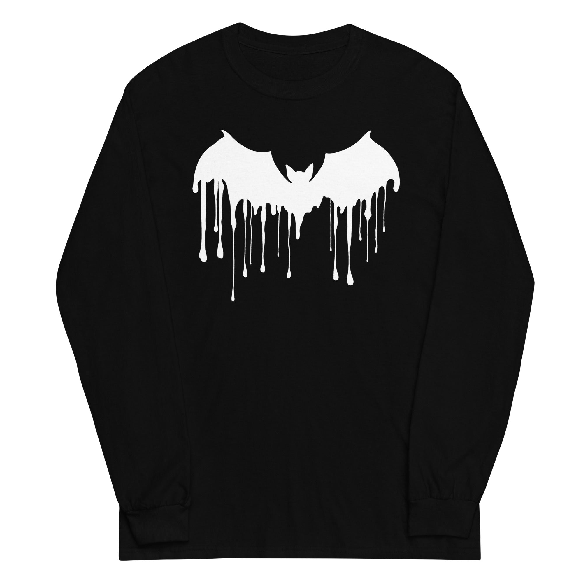White Drip Melting Vampire Bat Long Sleeve Shirt - Edge of Life Designs