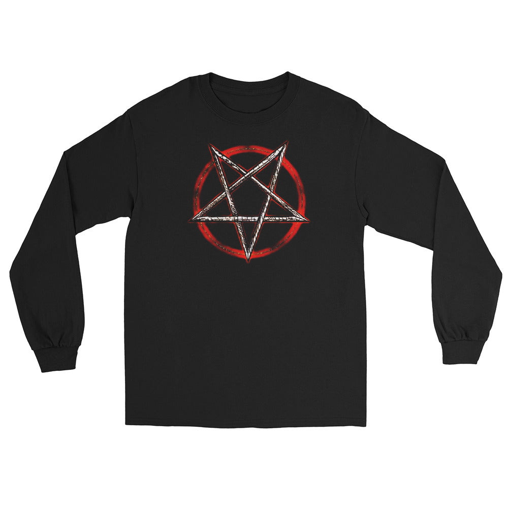 Fire and Brimstone Inverted Pentagram Unholy Long Sleeve Shirt - Edge of Life Designs