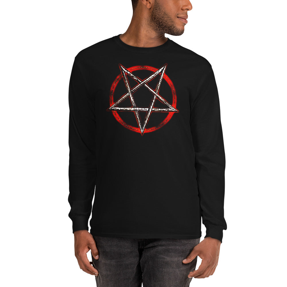 Fire and Brimstone Inverted Pentagram Unholy Long Sleeve Shirt - Edge of Life Designs