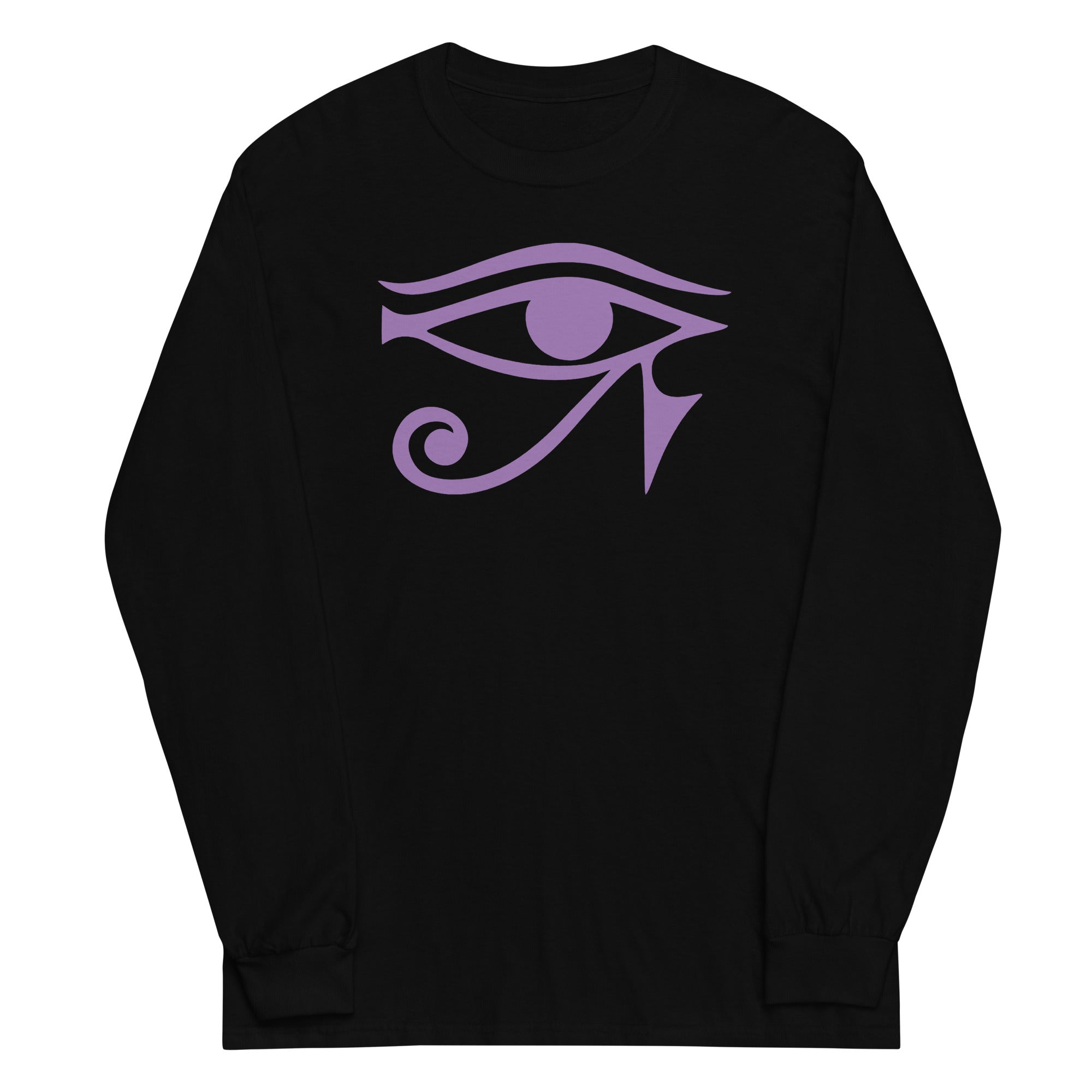 Eye of Ra Egyptian Goddess Long Sleeve Shirt Purple Print - Edge of Life Designs