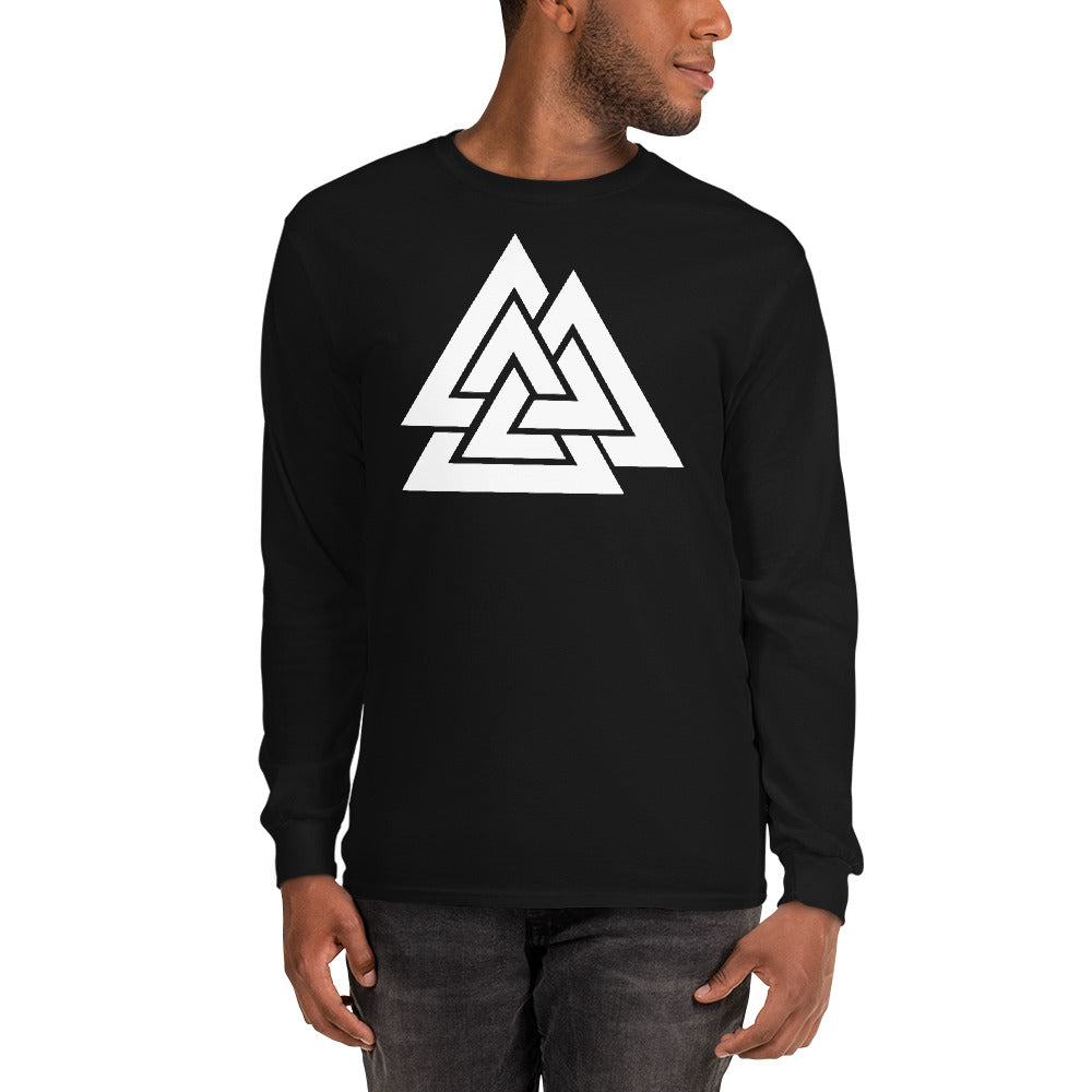 Viking Symbol Valknut Triangles of Power and Glory Long Sleeve Shirt - Edge of Life Designs