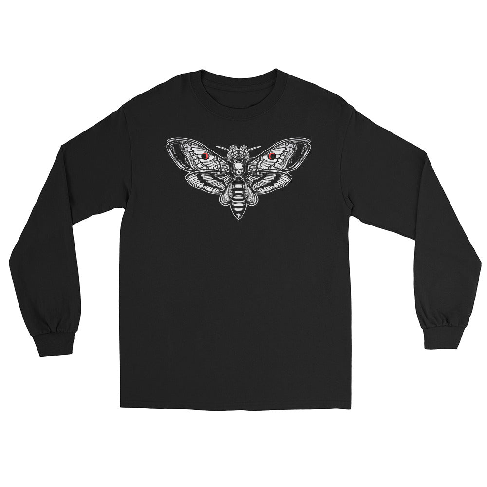 Death's-head Hawkmoth Omen of Death Moth Skull Long Sleeve Shirt - Edge of Life Designs