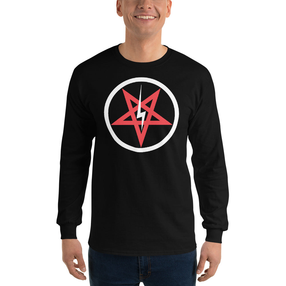 Satanic Church Sigil Bolt Inverted Pentagram Long Sleeve Shirt - Edge of Life Designs