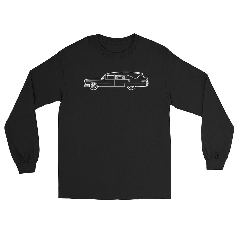 Classic Funeral Hearse Car Gothic Halloween Ride Long Sleeve Shirt - Edge of Life Designs