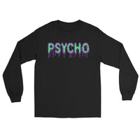 Psycho design on unisex long sleeve shirt, front view