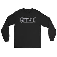 Gothic Spider Web design on unisex long sleeve shirt, front view