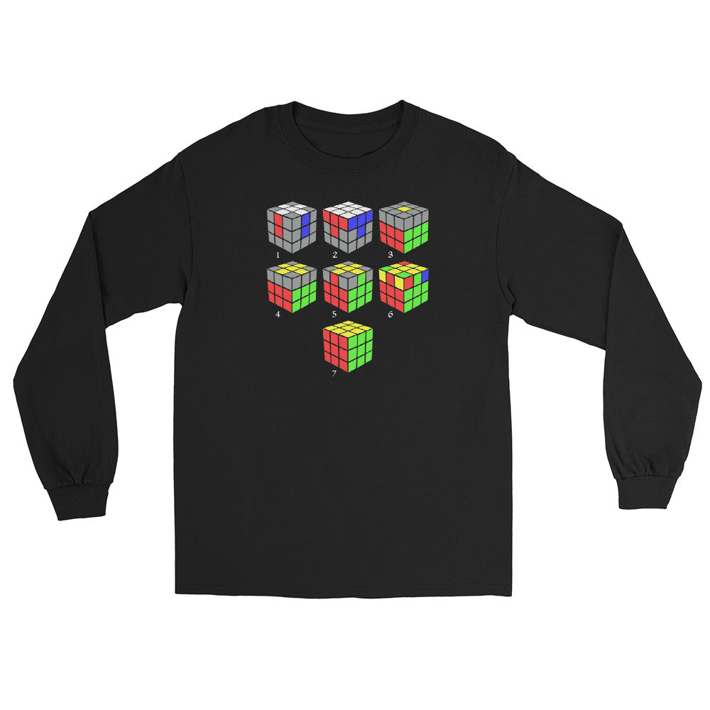 How To Solve A Puzzle Speed Cube Diagram Long Sleeve Shirt