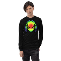 Heat Vision Predalien design on unisex long sleeve shirt, front view