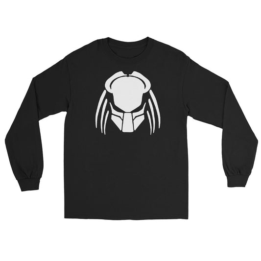 Predalien design on unisex long sleeve shirt, front view