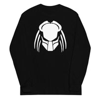 Predalien design on unisex long sleeve shirt, front view