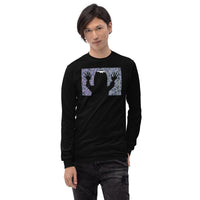 They're Here Poltergeist design on unisex long sleeve shirt, front view