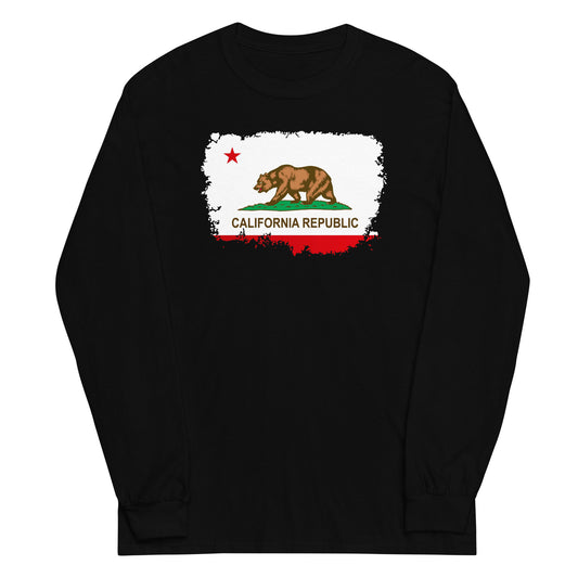 California State Flag design on unisex long sleeve shirt, front view