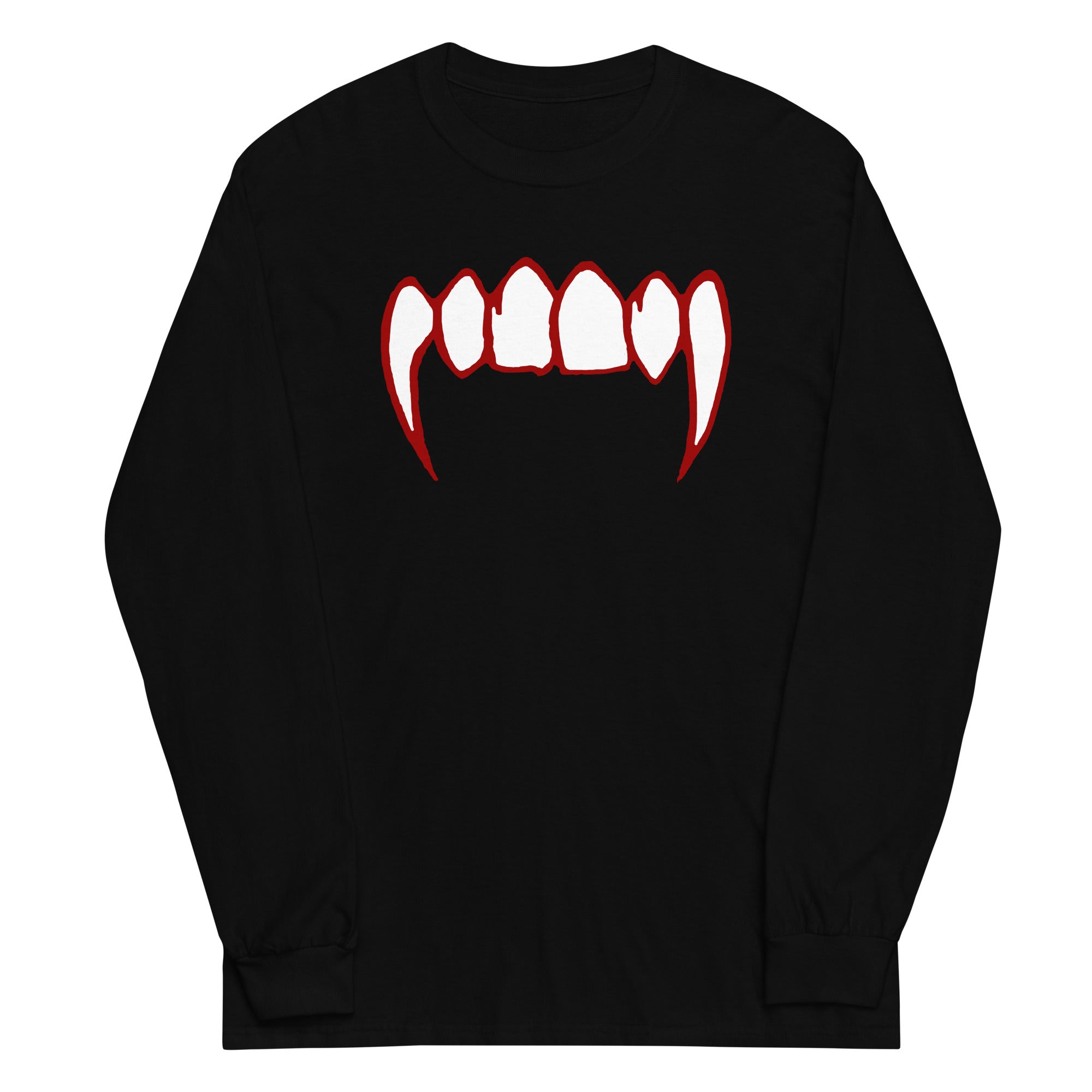 Bloody Vampire Fangs Horror Teeth Long Sleeve Shirt