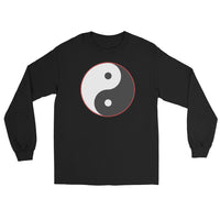 Yin Yang Symbol design on unisex long sleeve shirt, front view