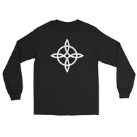 Witches Knot design on unisex long sleeve shirt, front view
