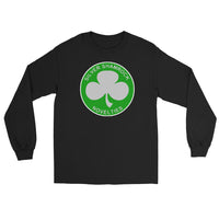 Silver Shamrock Novelties design on unisex long sleeve shirt, front view