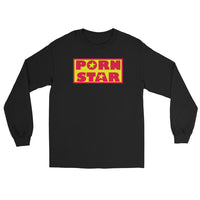 Yellow Red Porn Star Logo design on unisex long sleeve shirt, front view