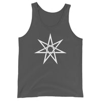 White Elven Star design on men's tank top, front view