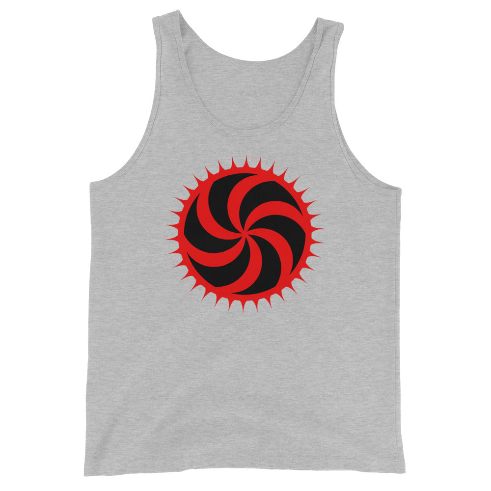 Red Deadly Swirl Spike Alchemy Symbol Men's Tank Top Shirt