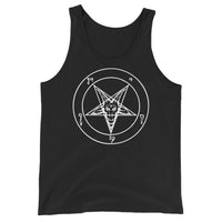 Sigil of Baphomet design on men's tank top, front view