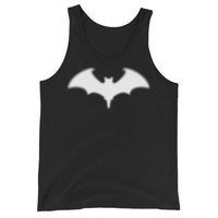 Blurry Bat design on men's tank top, front view