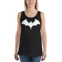 Blurry Bat design on men's tank top, front view