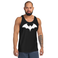 Blurry Bat design on men's tank top, front view