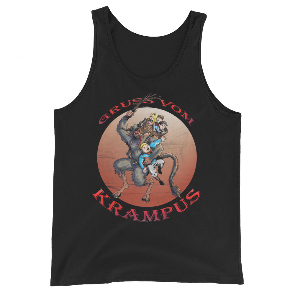 Gruss Vom Krampus Greetings and Merry Christmas Men's Tank Top Shirt - Edge of Life Designs