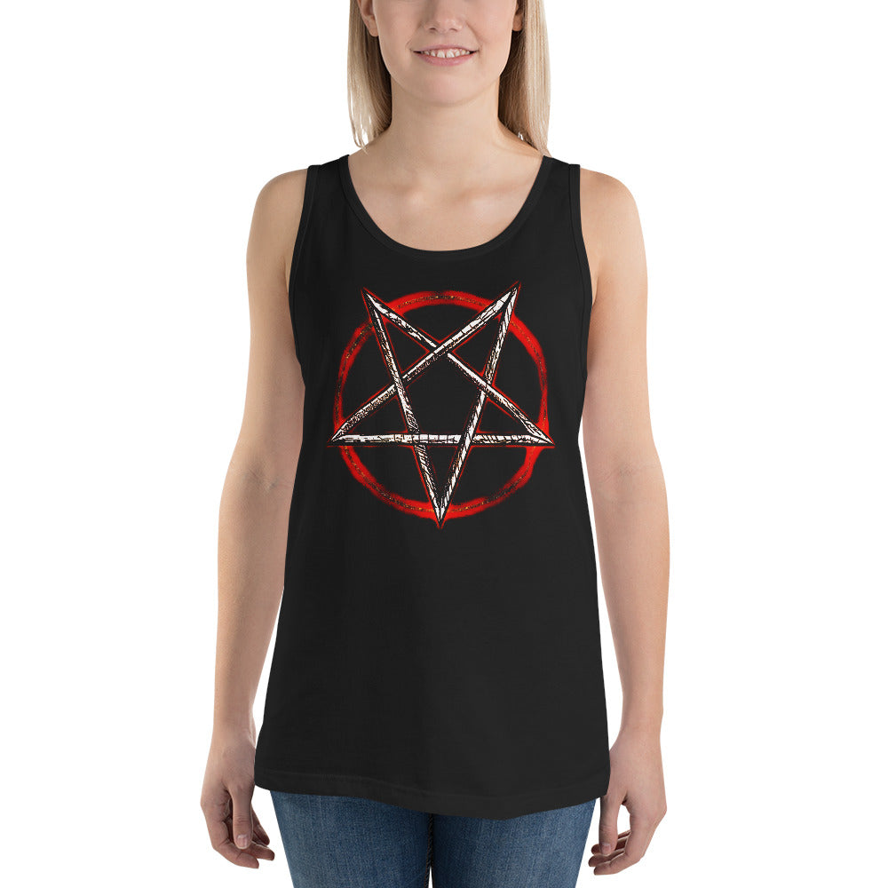 Fire and Brimstone Inverted Pentagram Unholy Men's Tank Top - Edge of Life Designs