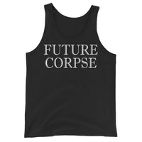Future Corpse design on men's tank top, front view