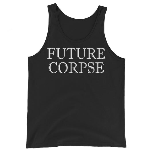 Future Corpse design on men's tank top, front view