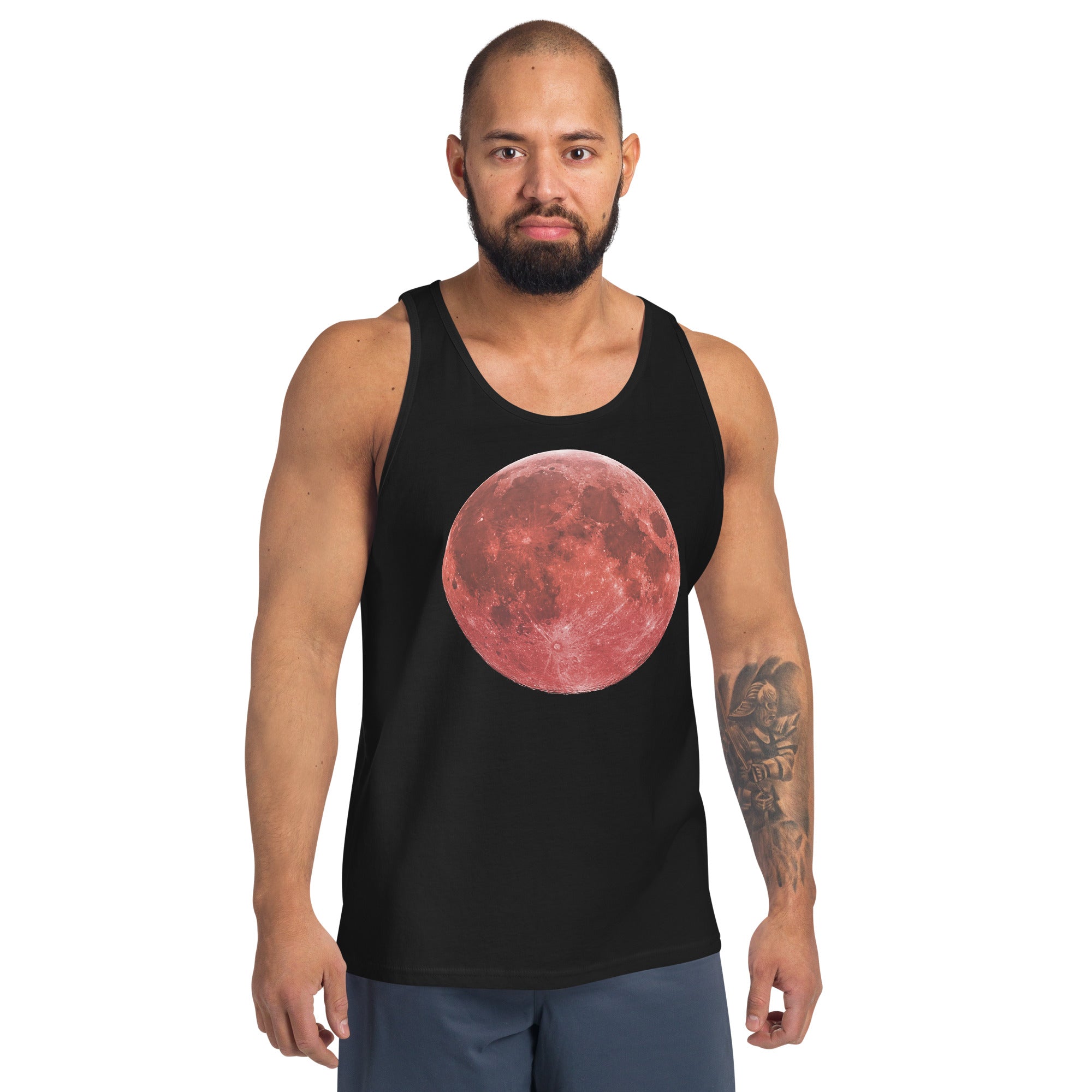 Blood Red Moon Total Lunar Eclipse Men's Tank Top - Edge of Life Designs