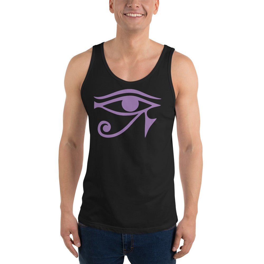 Eye of Ra Egyptian Goddess Men's Tank Top Purple Print - Edge of Life Designs