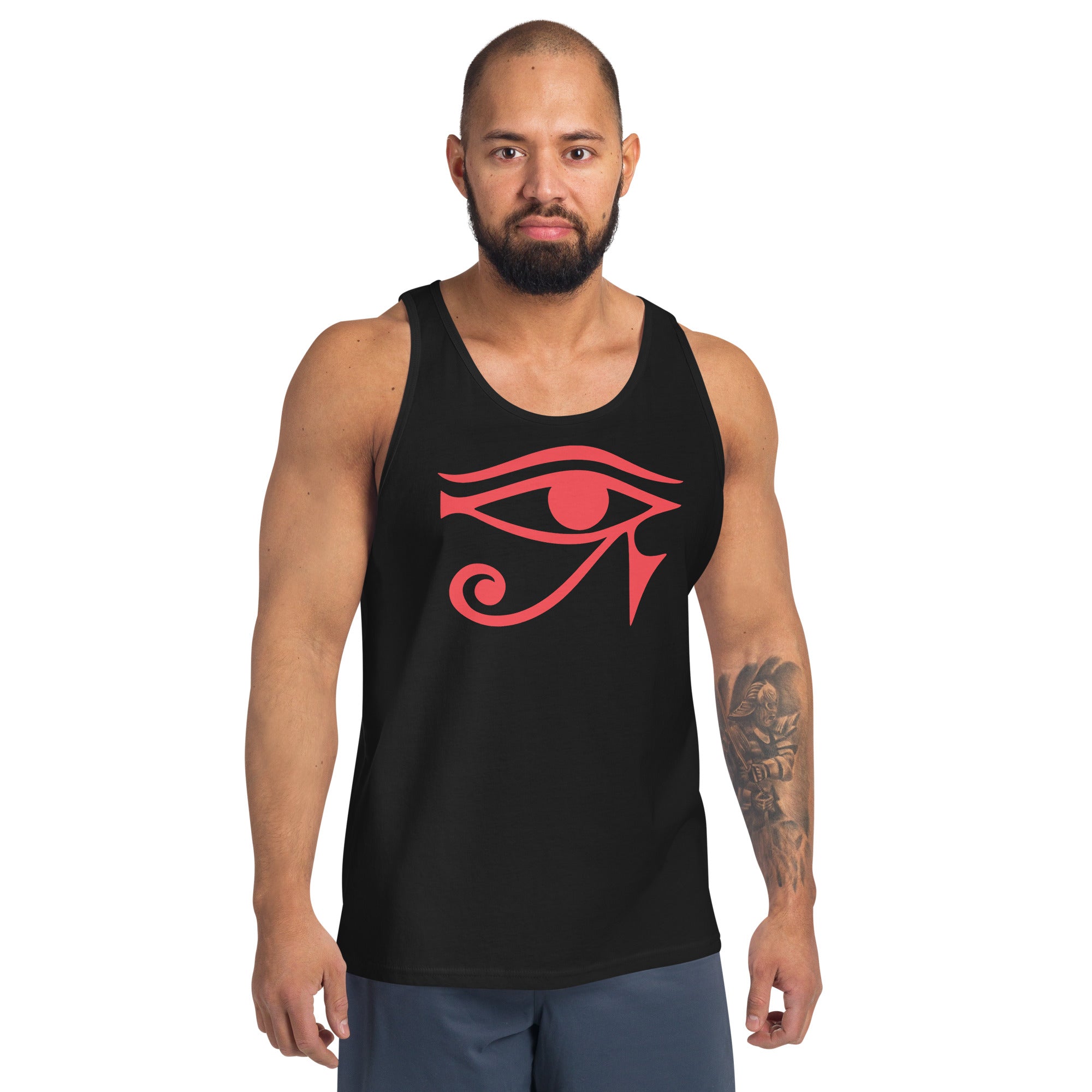 Eye of Ra Egyptian Goddess Men's  Tank Top Red Print - Edge of Life Designs