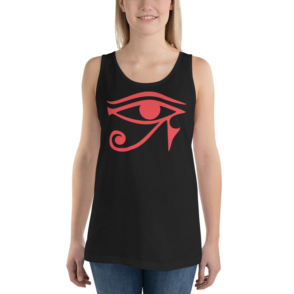 Eye of Ra Egyptian Goddess Men's  Tank Top Red Print - Edge of Life Designs