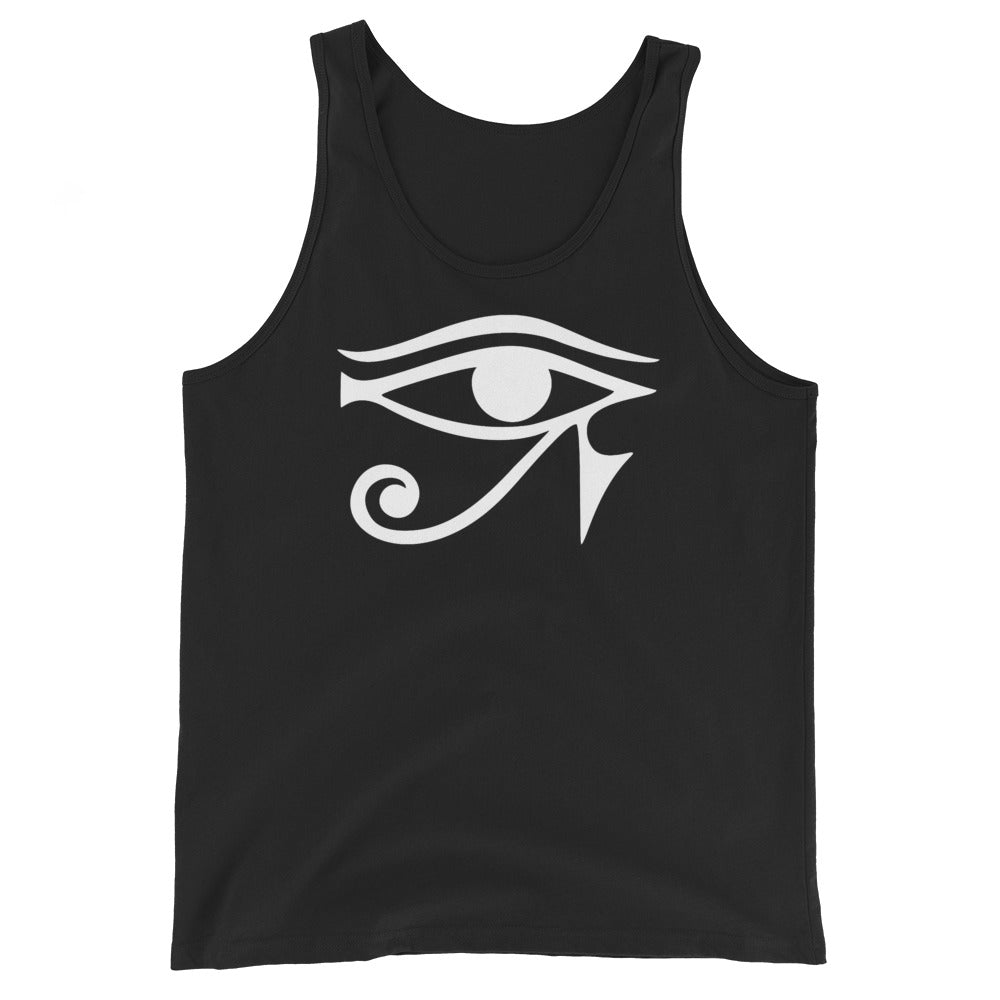 Eye of Ra Egyptian Goddess Men's Tank Top White Print - Edge of Life Designs