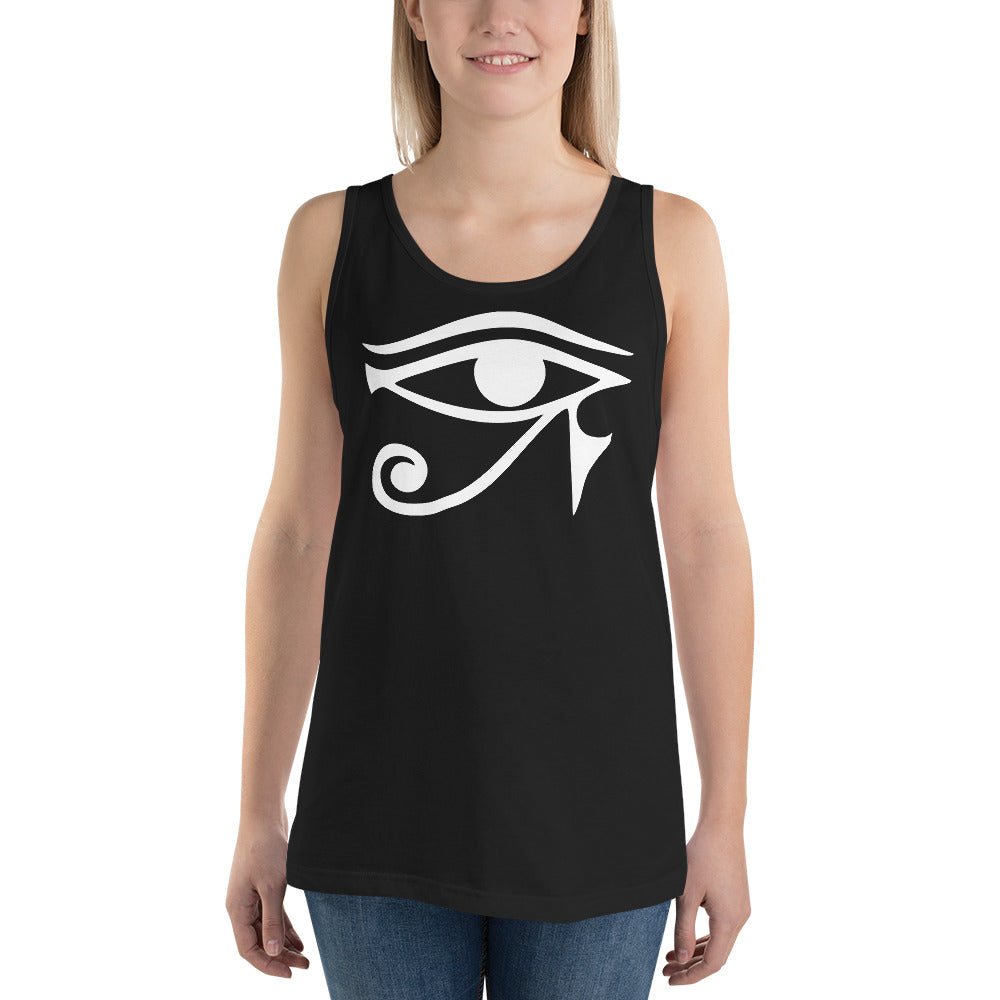 Eye of Ra Egyptian Goddess Men's Tank Top White Print - Edge of Life Designs